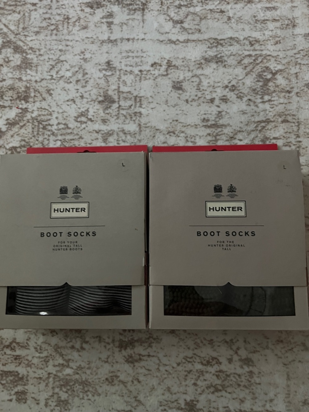 Hunter Tall Boot Socks - Black/White and Olive Green Pairs, size L, NIB